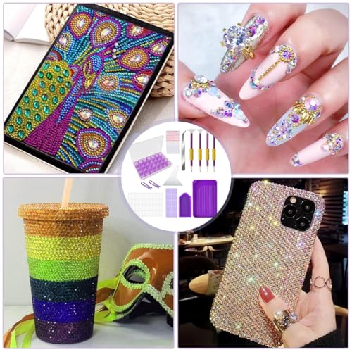 HASTHIP® 46PCS 5D DIY Diamond Painting Tools and Accessories Kits with Trays Pens Tweezer Clips 28-grids Organizer Art Tool Kit Without Diamonds HASTHIP® 46PCS 5D DIY Diamond Painting Tools and Accessories Kits with Trays Pens Tweezer Clips 28-grids Organizer Art Tool Kit Without Diamonds